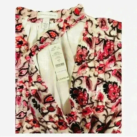 ML Monique Lhuillier Printed Velvet Cocktail Dress Size 4 NWT - Picture 13 of 16